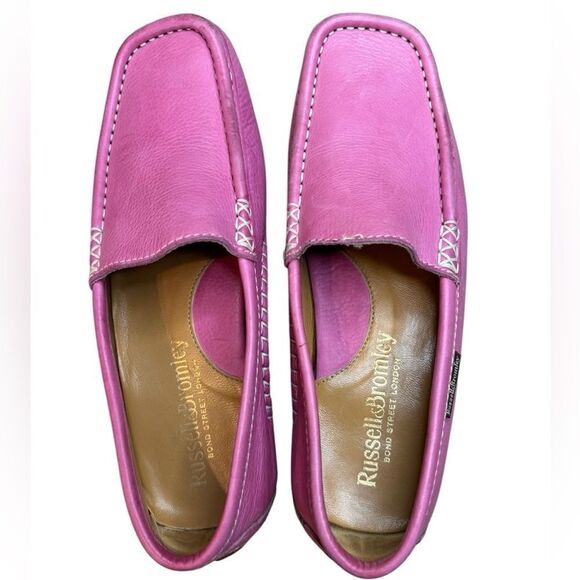 Russell & Bromley Pink Leather Loafers - Picture 6 of 12